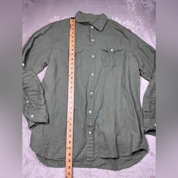 Old Navy Classic Fit Women’s Linen Cotton Blend Button Front Collared Shirt L - Picture 10 of 16